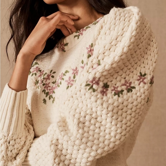 SOLD - NWT LoveShackFancy Kenzly Pullover Sweater - LOVE SHACK FANCY - Picture 3 of 9